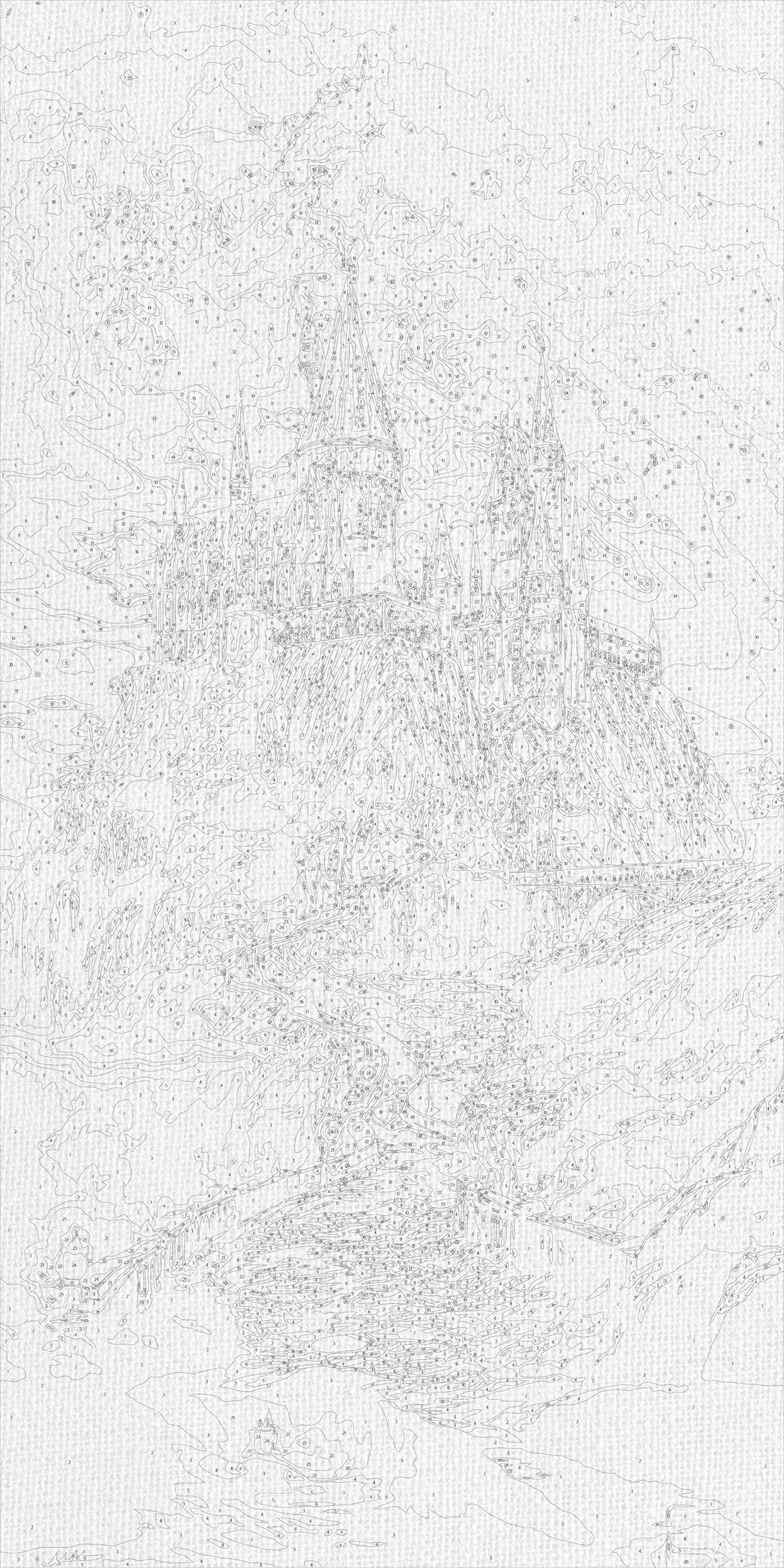 Paint by Numbers on a frame 40*80 cm Hogwarts LW 5106