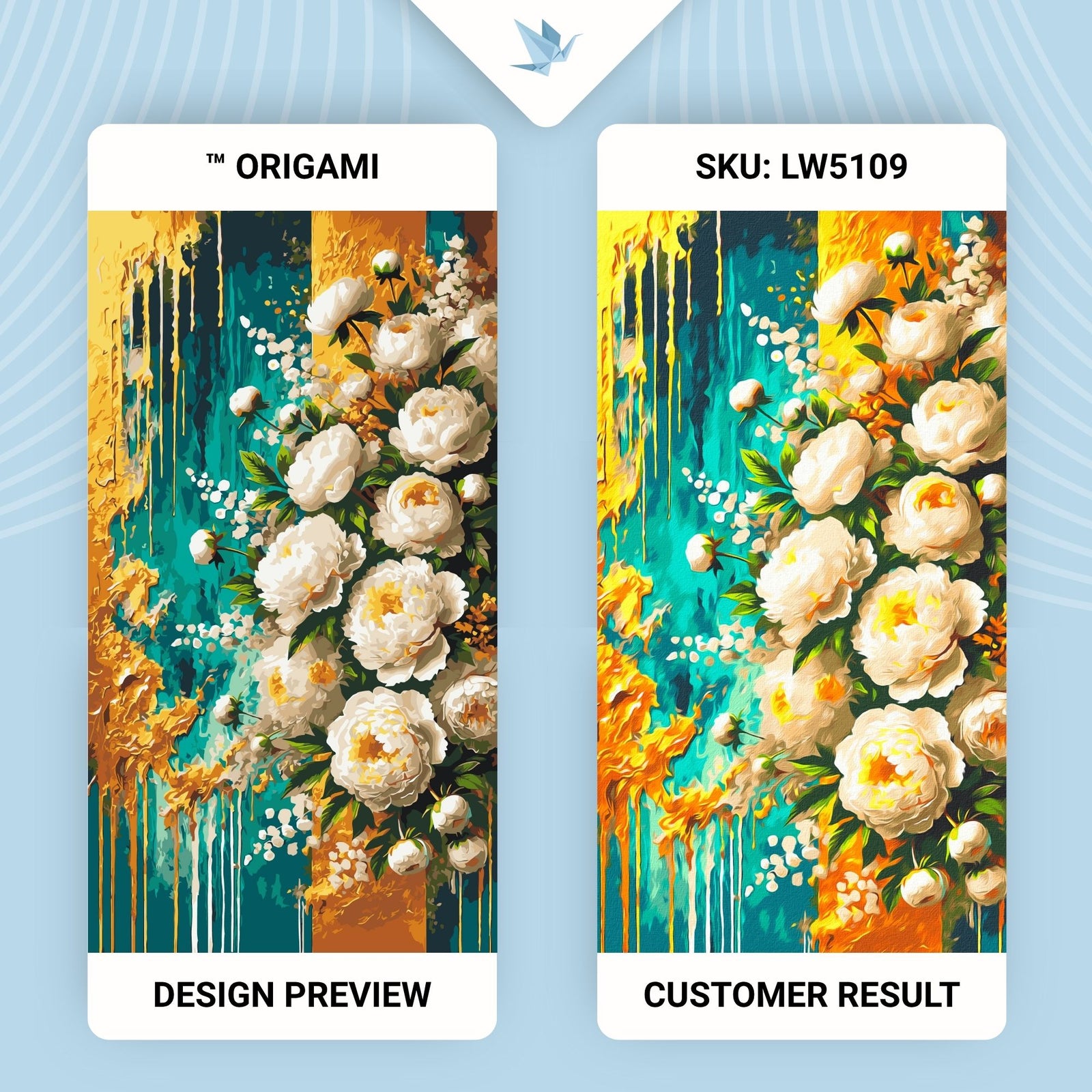 Paint by Numbers on a 40*80 cm frame Flowers. Golden Inspiration with Metallic Paints LW 5109