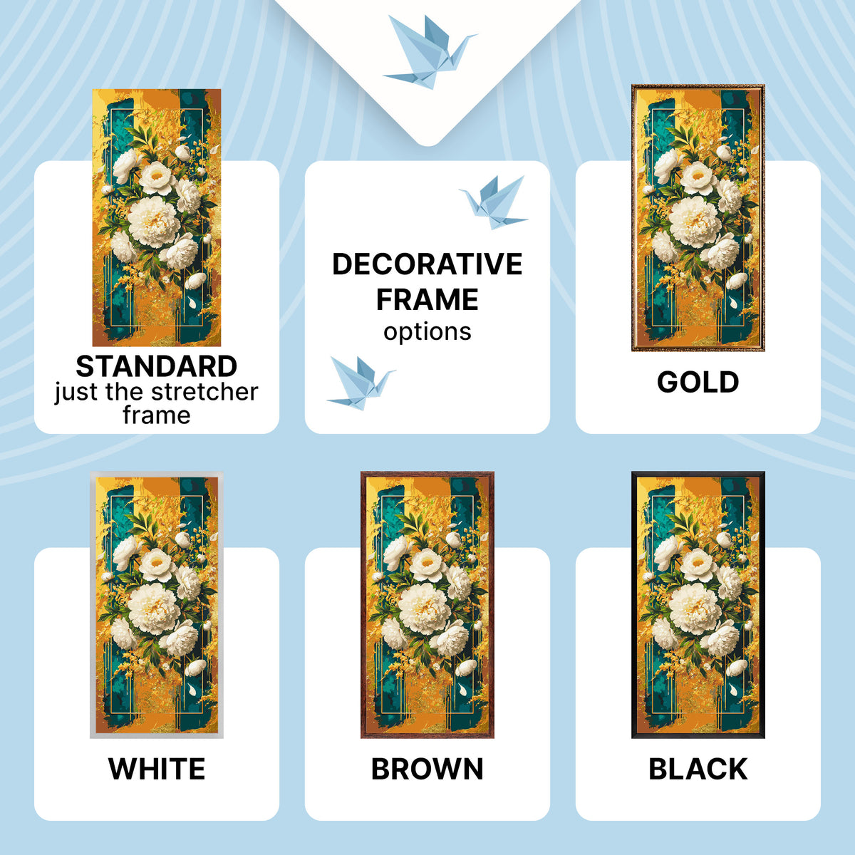 Paint by Numbers on a 40*80 cm frame Vibrant Flowers with Metallic Paints LW 5110