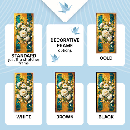 Paint by Numbers on a 40*80 cm frame Vibrant Flowers with Metallic Paints LW 5110