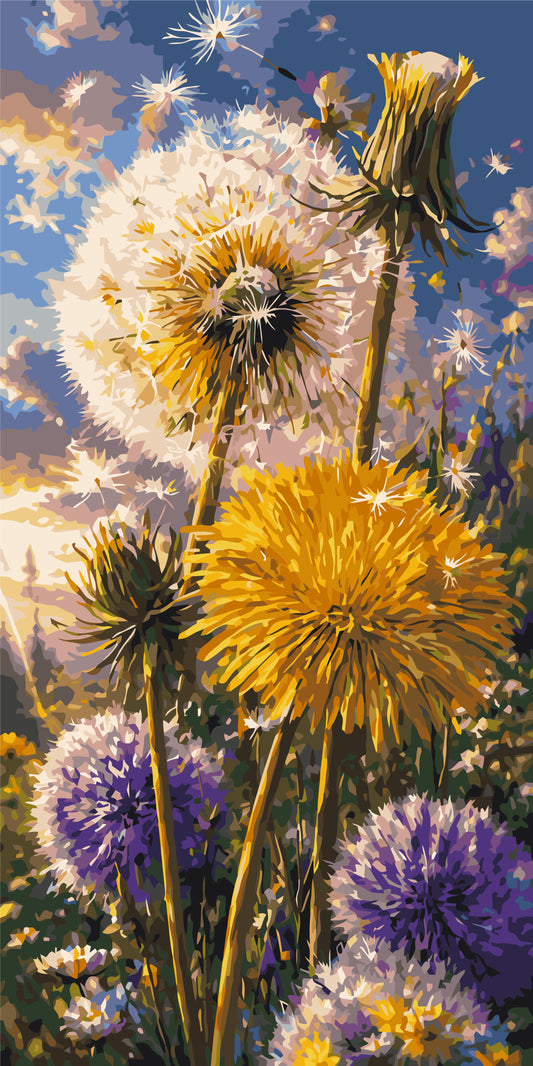 Sunny Dandelions – paint by numbers 40×80 cm