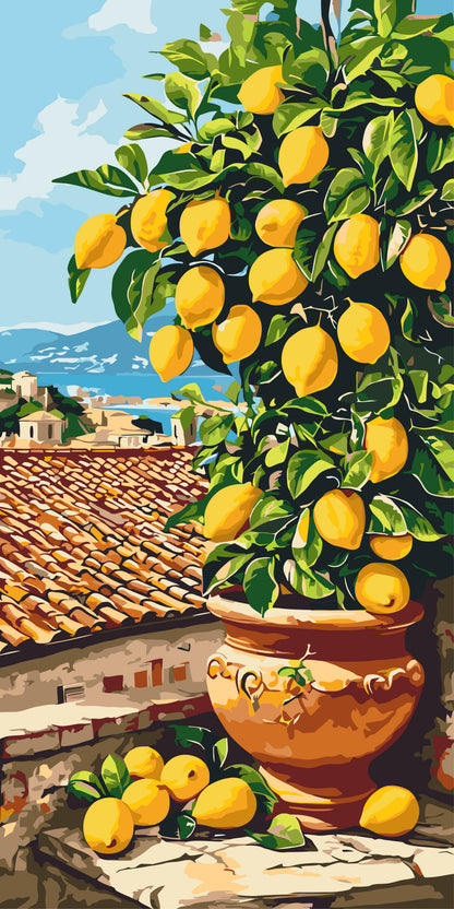 Paint by numbers on frame 40*80 cm Still Life. Citrus Tree (Lemon) LW 5116