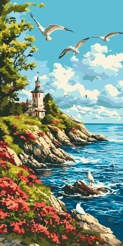 Maľovanie podľa čísel na ráme 40*80 cm - Morské ráno - Krajinka - LW 5118