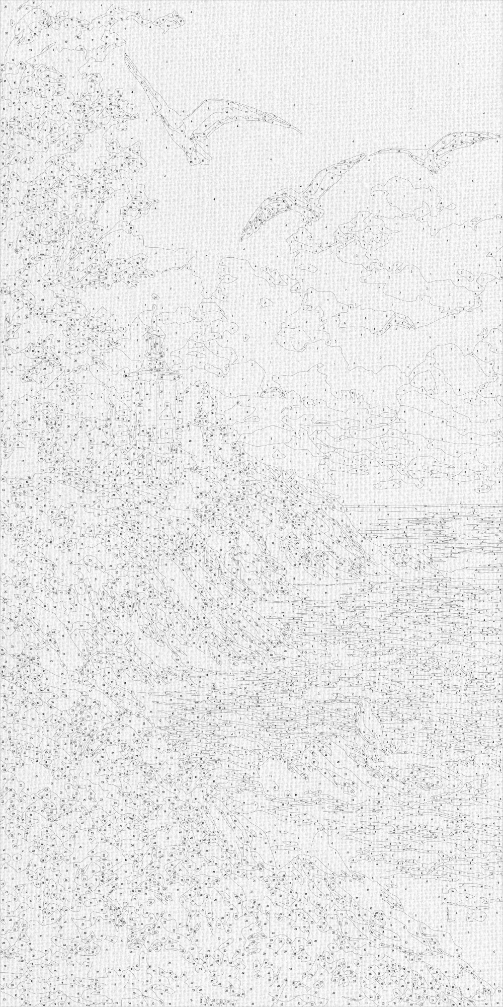 Maľovanie podľa čísel na ráme 40*80 cm - Morské ráno - Krajinka - LW 5118
