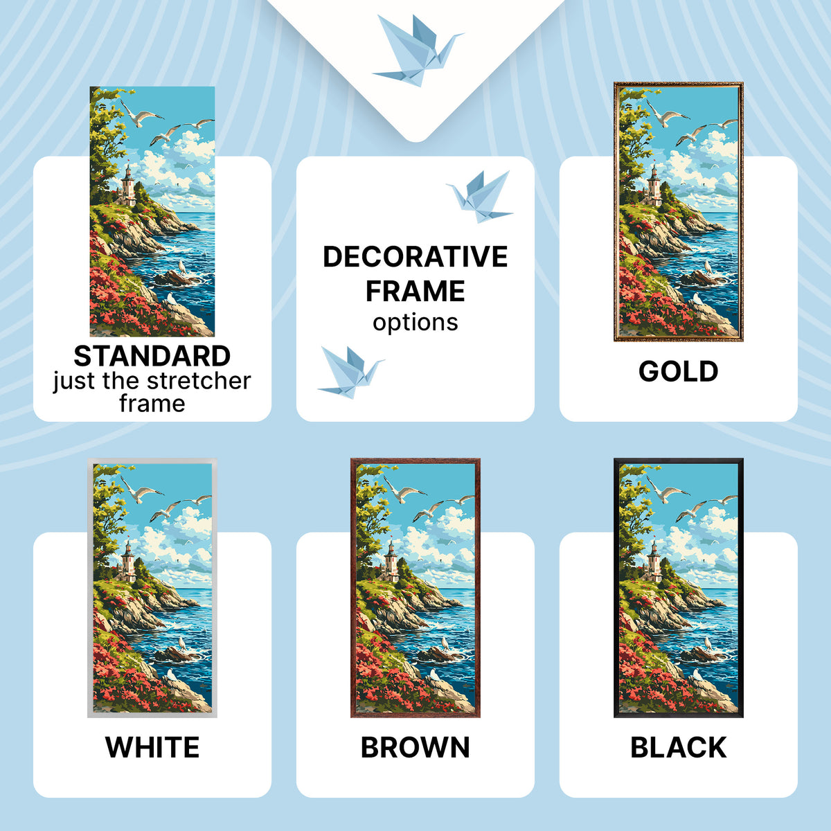 Paint by Numbers on a 40×80 cm Frame – Sea Morning – Landscape – LW 5118
