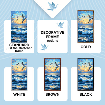 Paint by Numbers on a 40*80 cm frame - Landscape: Gulls over Morning Waves LW 5125