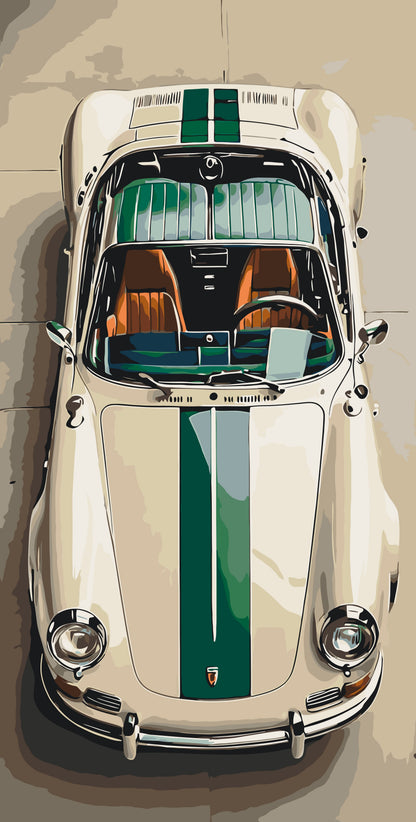 Maľovanie podľa čísel na ráme 40*80 cm - Auto Porsche - Krajinka - LW 5127