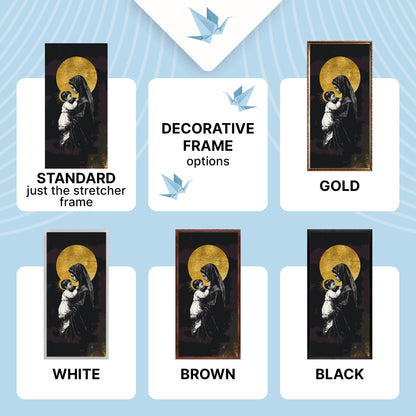 Paint by Numbers on a 40×80 cm Frame – Mary and Jesus with Metallic Paints – Religion – LW 5128