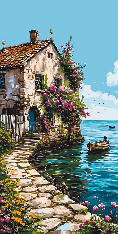 Maľovanie podľa čísel na ráme 40*80 cm - Leto v Provensalsku - Krajinka - LW 5131