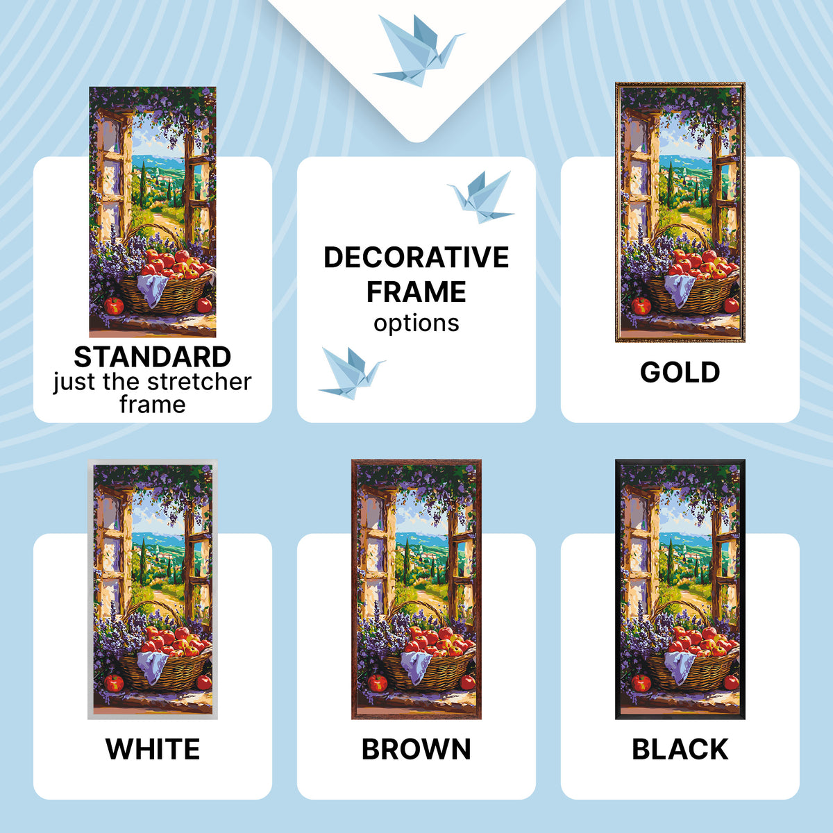 Paint by Numbers on a 40×80 cm Frame – Fruit Basket – Landscape/Still Life – LW 5133