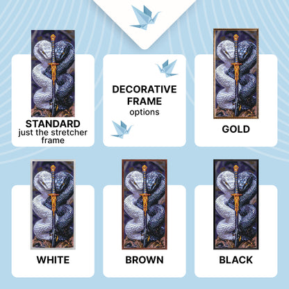Paint by Numbers on a 40×80 cm Frame – Guardians of the Sword (Snakes) with Metallic Paints – Animals – LW 5136