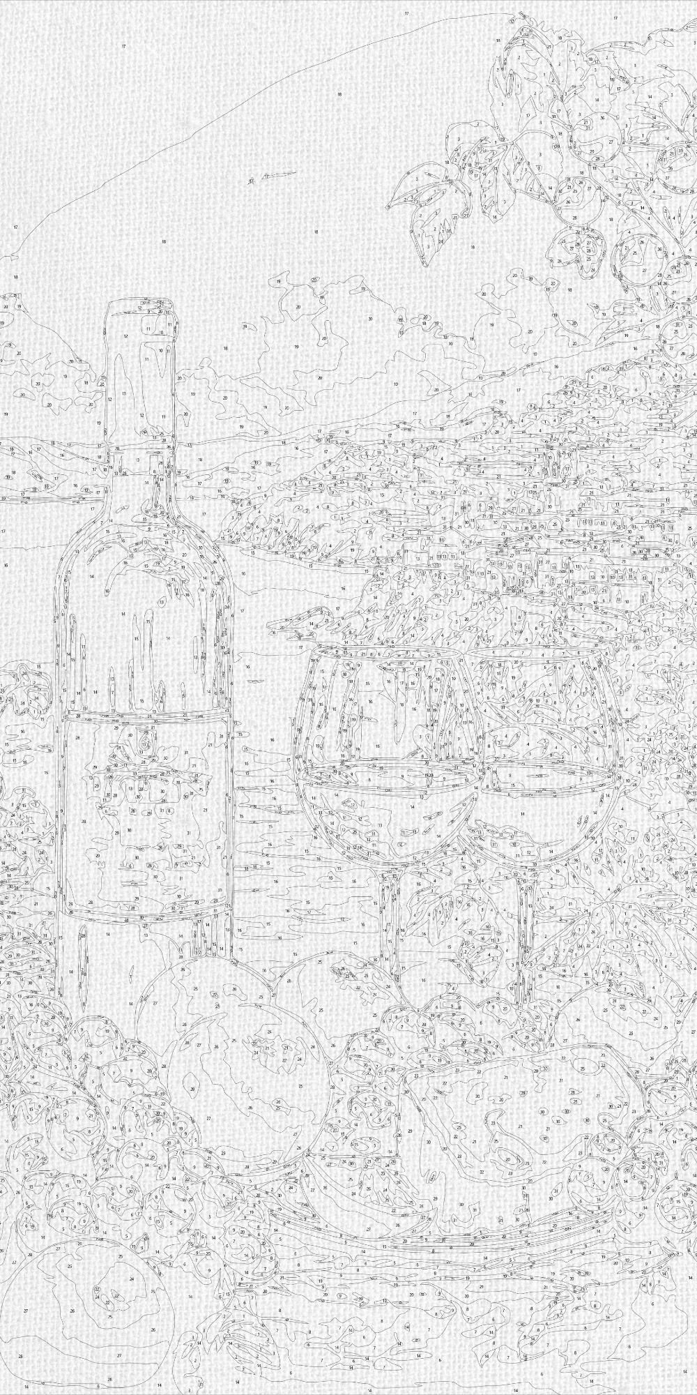 Paint by Numbers on Frame 40*80 cm Landscape/Still Life with Wine and Fruit, Coastline LW 5143