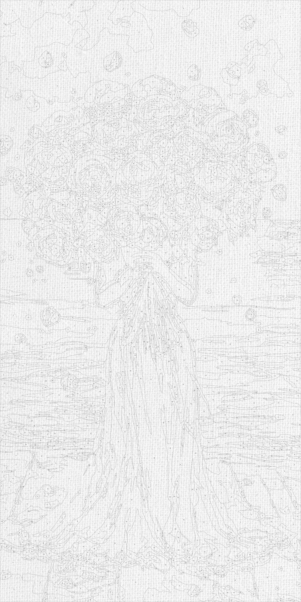 Paint by Numbers on a 40×80 cm Frame – Embrace of Roses – Flowers/People – LW 5152
