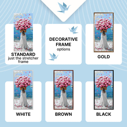 Paint by Numbers on a 40×80 cm Frame – Embrace of Roses – Flowers/People – LW 5152