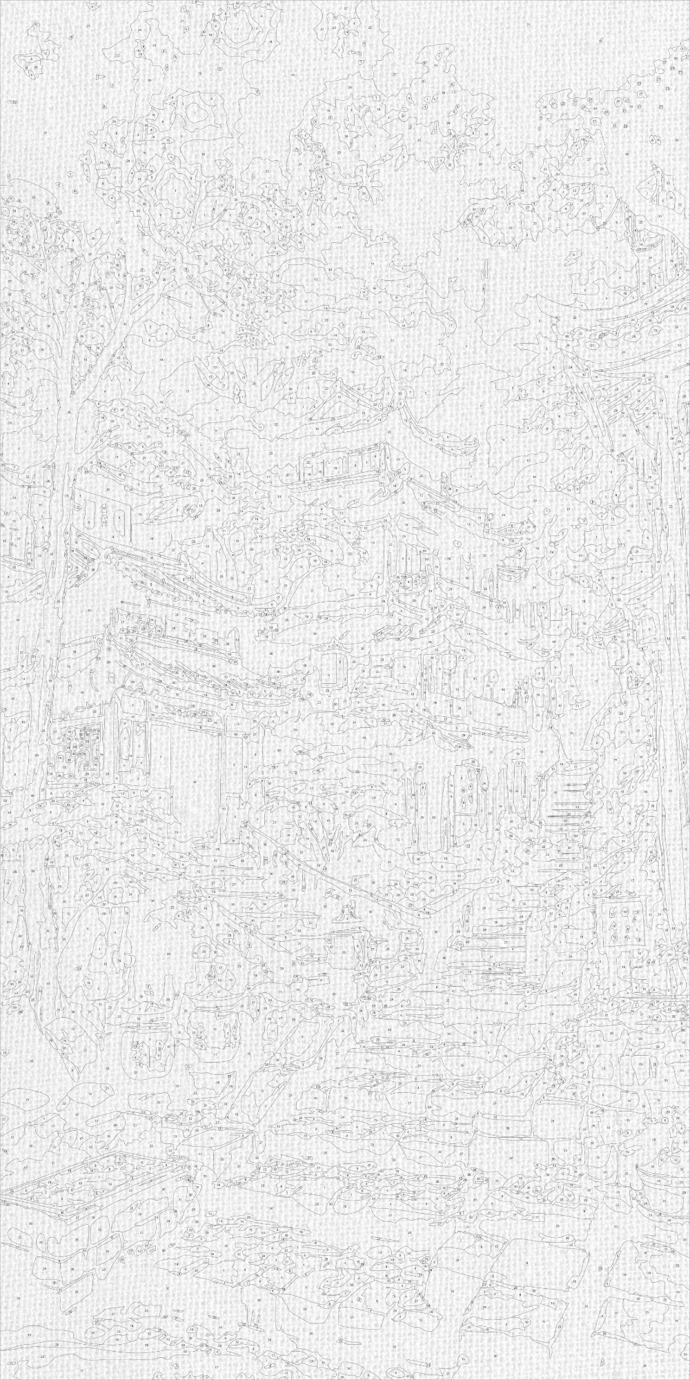 Paint by Numbers on a 40×80 cm Frame – Morning in the Asian Mountains – Landscape – LW 5154