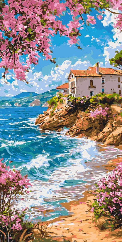 Maľovanie podľa čísel na ráme 40*80 cm - Ráno na brehu - Krajinka - LW 5161
