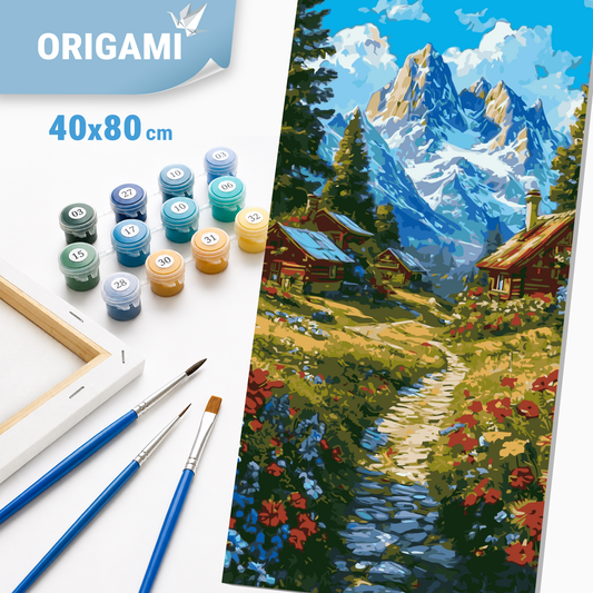 Paint by Numbers on a 40x80 cm frame - Road to the Mountains - Landscape - LW 5162