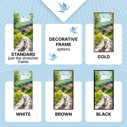 Paint by Numbers on a 40×80 cm Frame – Happy Puppy – Landscape/Animals – LW 5165