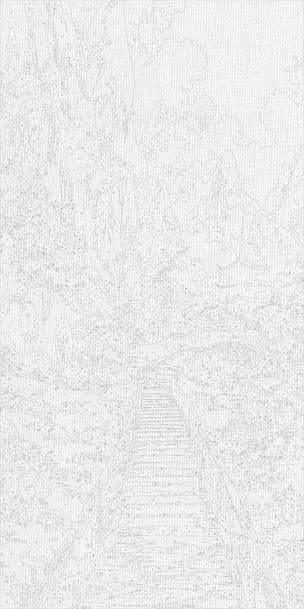 Paint by Numbers on a 40*80 cm frame landscape - Mysterious Japanese Garden LW 5169