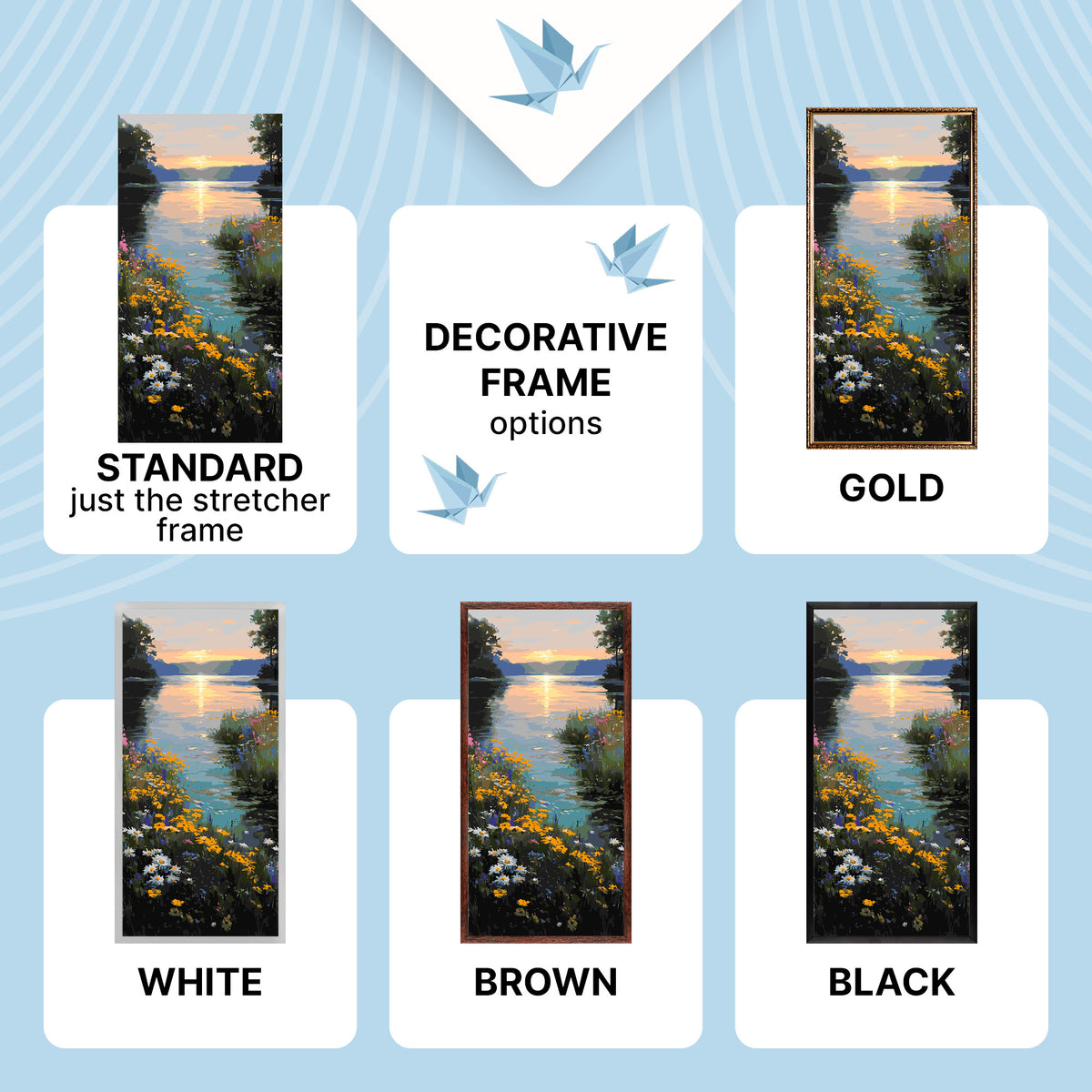 Paint by Numbers on a 40×80 cm Frame – Summer Colors of Nature – Landscape/Flowers – LW 5171