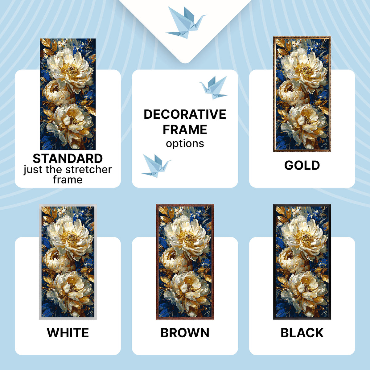 Paint by numbers – luxurious white and gold peonies