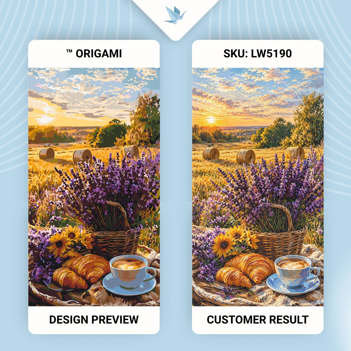 Paint by Numbers on a 40×80 cm Frame – Lavender Morning – Landscape/Flowers/Still Life – LW 5190