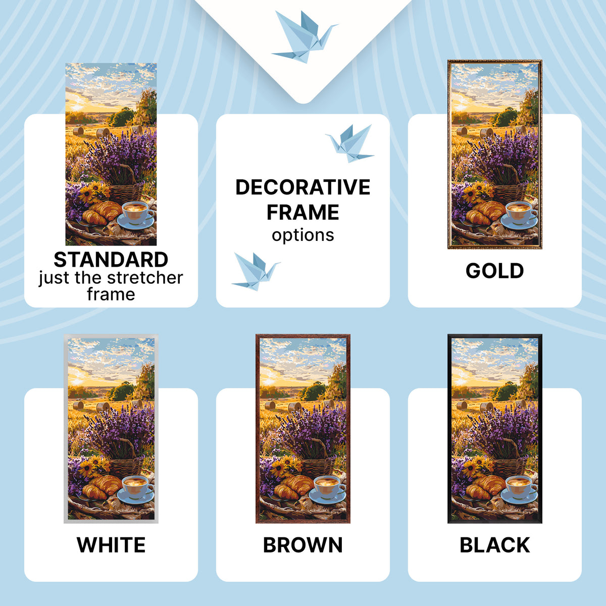 Paint by Numbers on a 40×80 cm Frame – Lavender Morning – Landscape/Flowers/Still Life – LW 5190