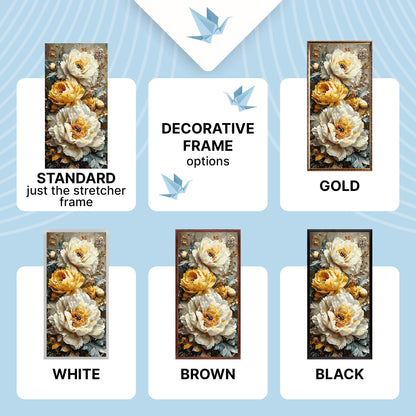 Paint by Numbers on a 40×80 cm Frame – Empire of Flowers with Metallic Paints – Flowers – LW 5192