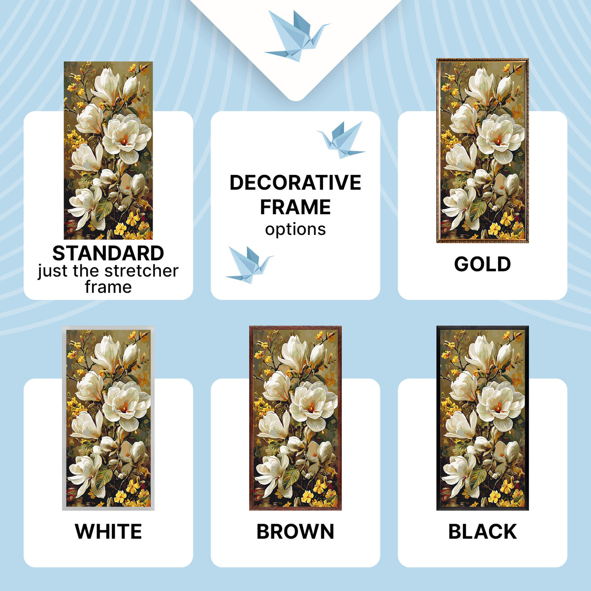 Paint by Numbers on a 40×80 cm Frame – Blooming Magnolia – Flowers – LW 5194
