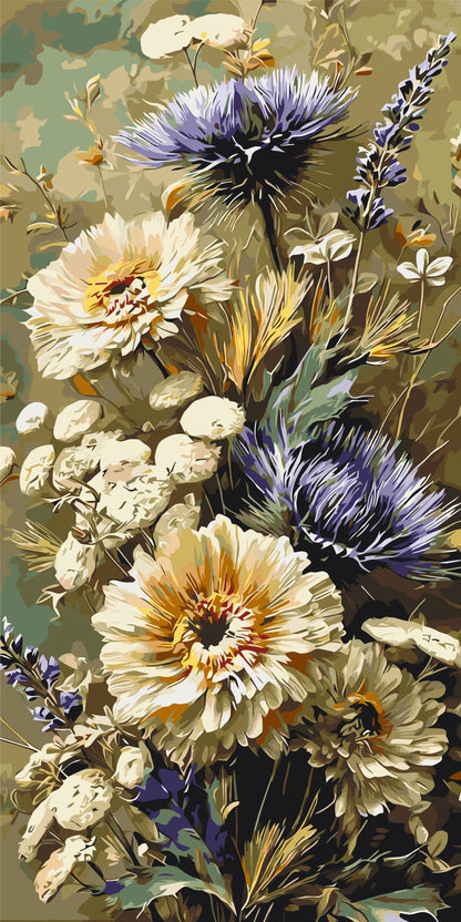 Maľovanie podľa čísel na ráme 40*80 cm - Poľná kytica - Kvety - LW 5195