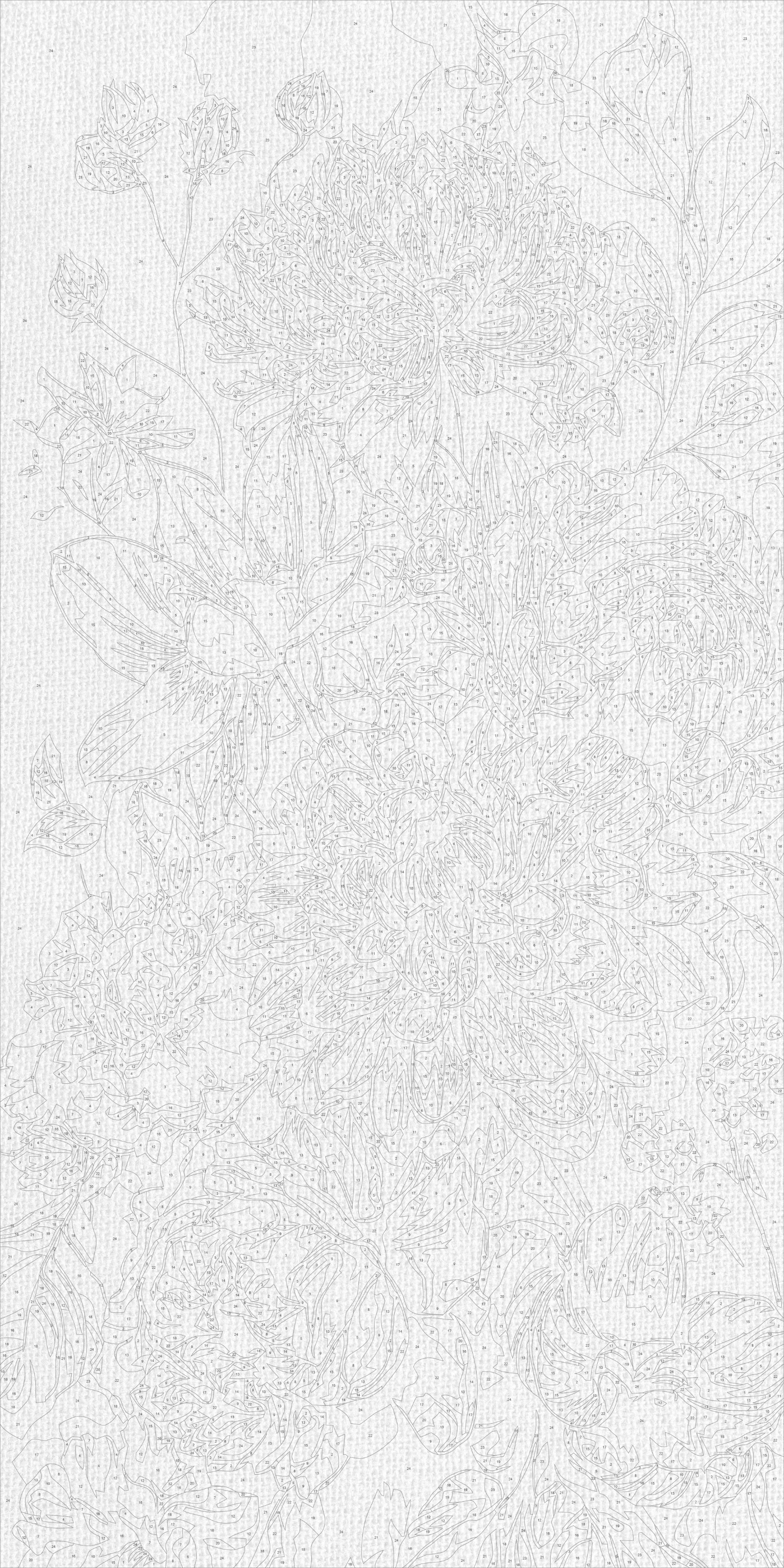 Maľovanie podľa čísel na ráme 40*80 cm - Ušľachtilá kytica - Kvety - LW 5196