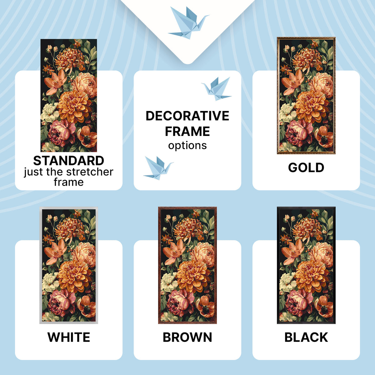 Paint by Numbers on a 40×80 cm Frame – Noble Bouquet – Flowers – LW 5196