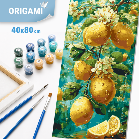 Paint by Numbers on a 40x80 cm frame - Flower of the Lemon Garden - Still Life - LW 5198