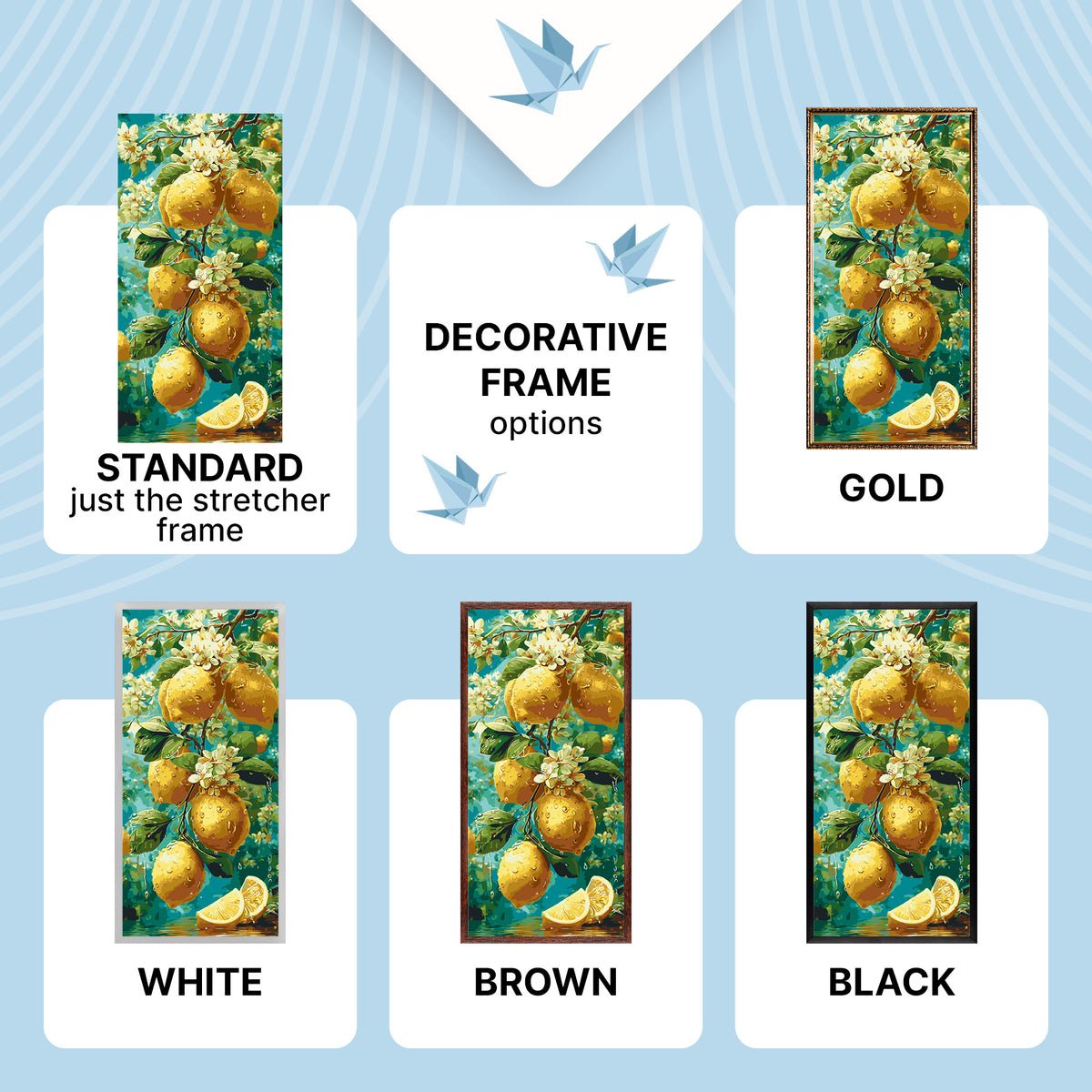 Paint by numbers – lemons on a blossoming branch