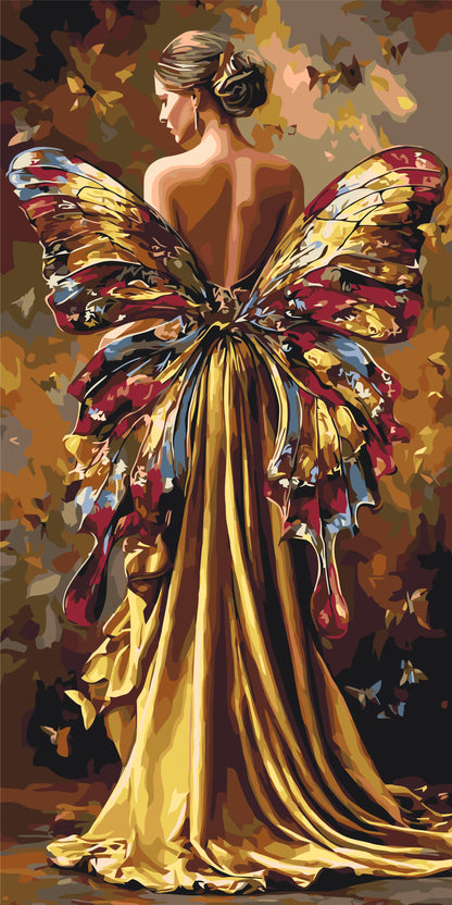 Maľovanie podľa čísel na ráme 40*80 cm - Tieň motýľa - Ľudia - LW 5201