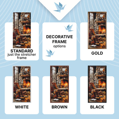 Paint by Numbers on a 40×80 cm Frame – Home Fireplace – Still Life – LW 5202