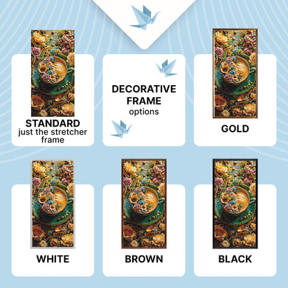 Paint by Numbers on a 40×80 cm Frame – Flowers and Coffee – Flowers/Still Life – LW 5203