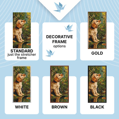 Paint by Numbers on a 40×80 cm Frame – Puppy and Insects – Animals – LW 5204