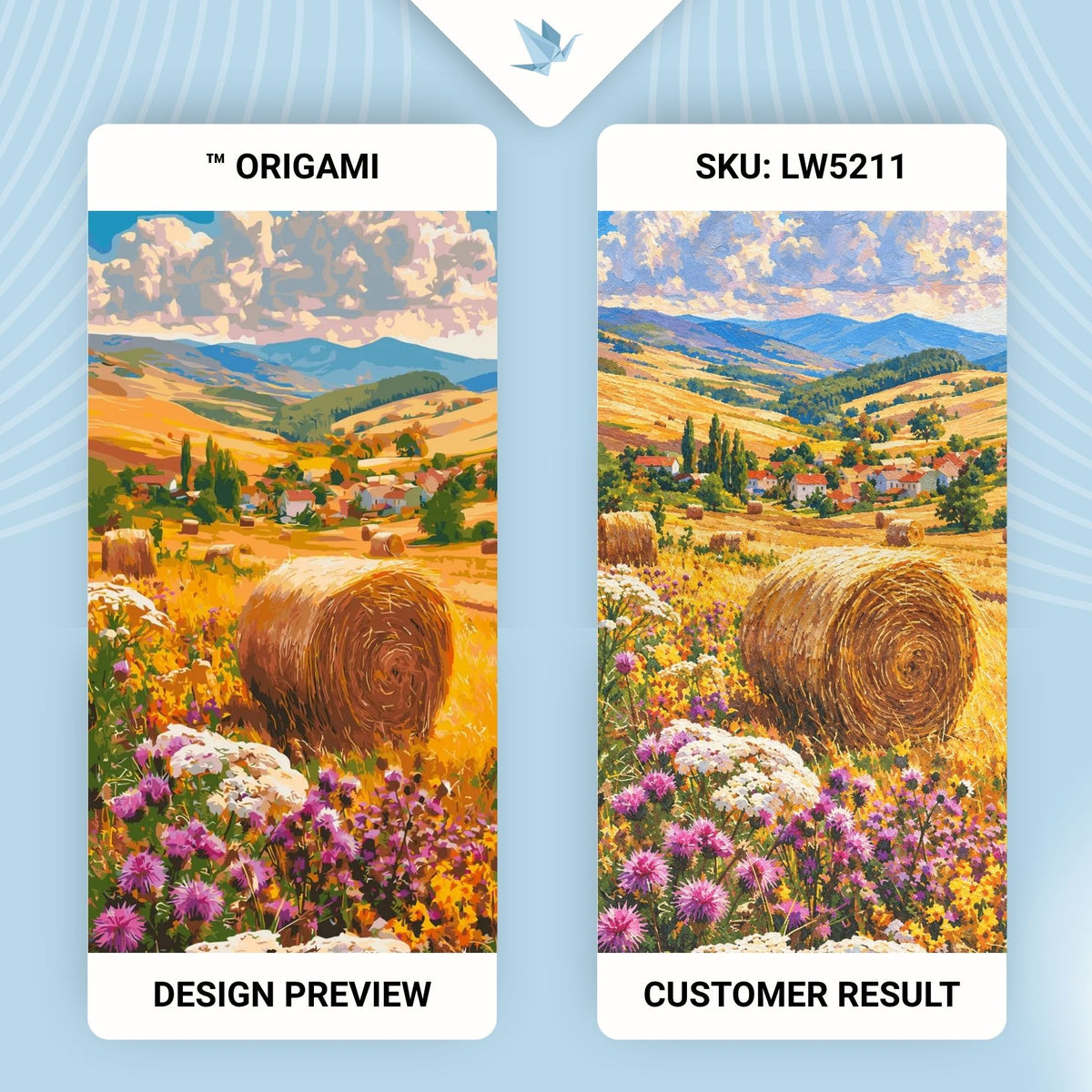 Paint by Numbers on a 40×80 cm Frame – Flowers in the Middle of the Harvest with Metallic Paints – Landscape/Flowers – LW 5211