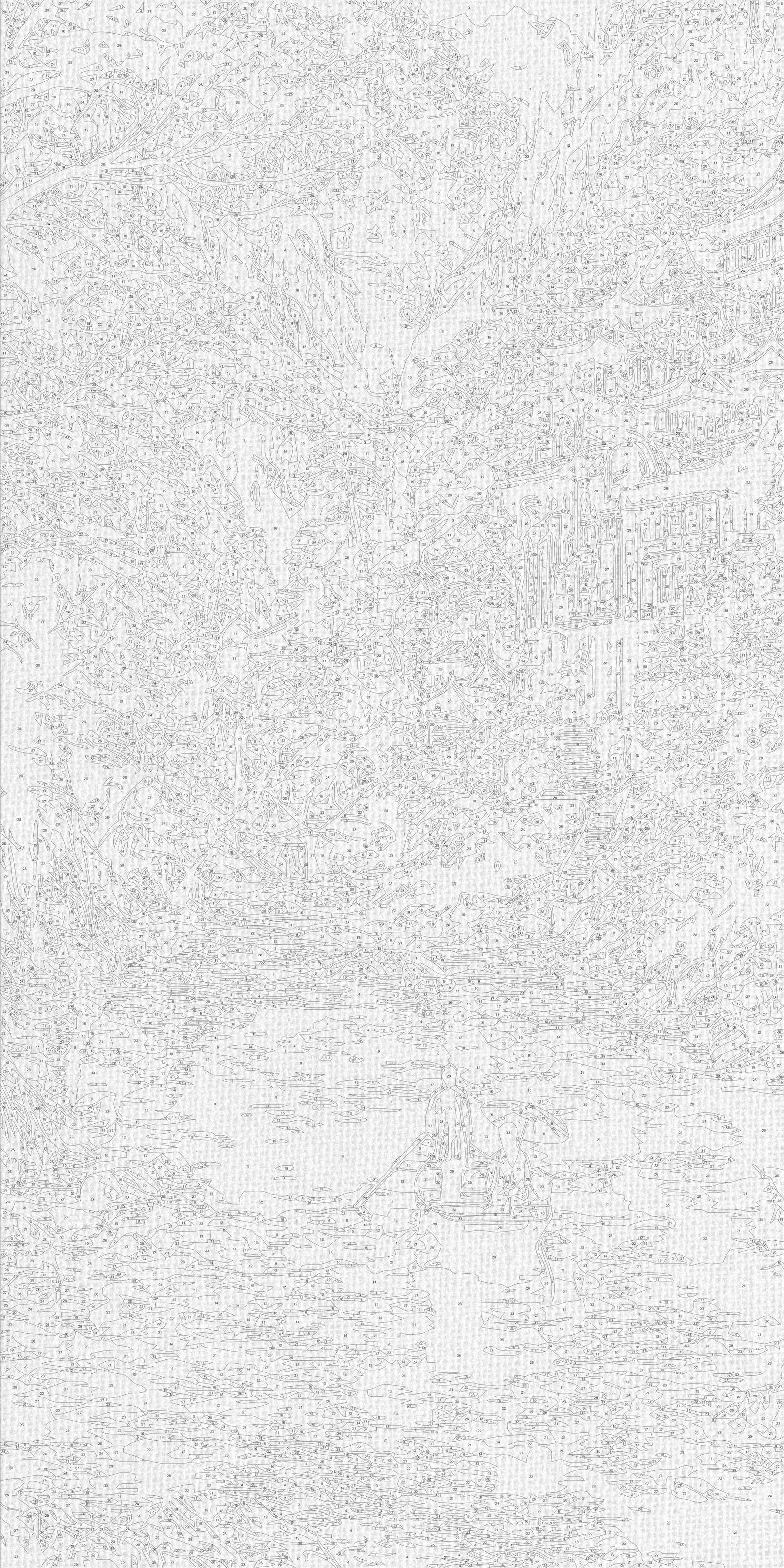 Maľovanie podľa čísel na ráme 40*80 cm - Čln v smaragdovom kaňone - Krajinka - LW 5212