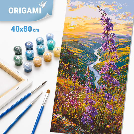 Paint by Numbers on a 40x80 cm frame - Lavender Road - Landscape - LW 5214