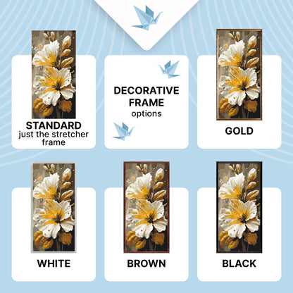 Paint by Numbers on a 40×80 cm Frame – Luxurious Irises with Metallic Paints – Flowers – LW 5216