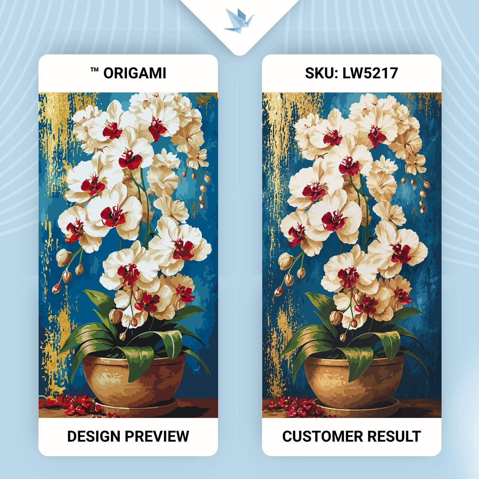 Maľovanie podľa čísel na ráme 40*80 cm - Kráľovské orchidey - Kvety s metalickými farbami - LW 5217