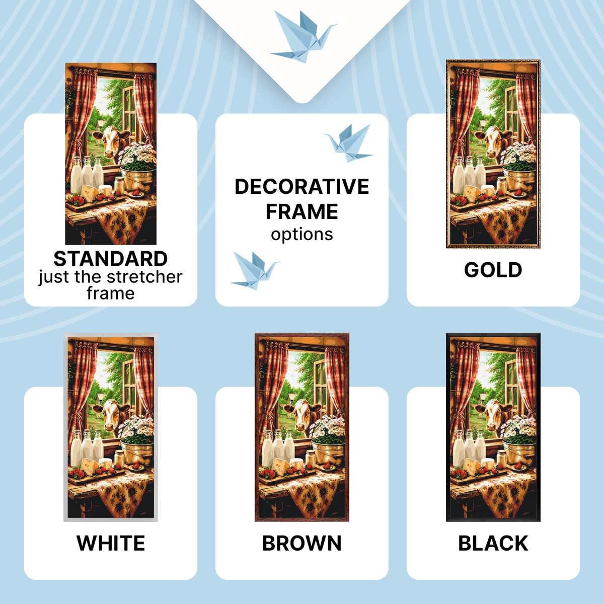 Paint by Numbers on a 40×80 cm Frame – Country Idyll with a Cow – Still Life/Animals – LW 5219