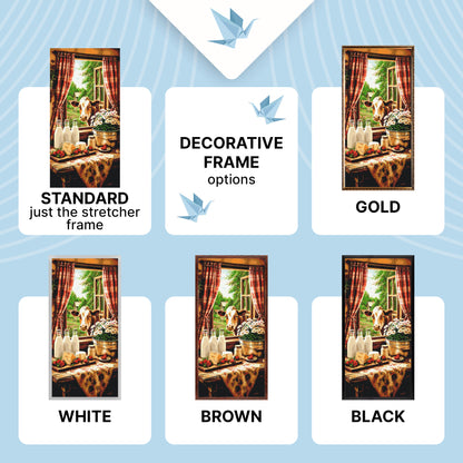 Paint by Numbers on a 40×80 cm Frame – Country Idyll with a Cow – Still Life/Animals – LW 5219