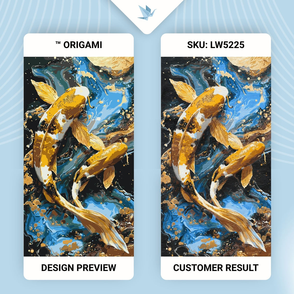 Paint by Numbers on a 40×80 cm Frame – Koi Fish with Metallic Paints – Animals – LW 5225