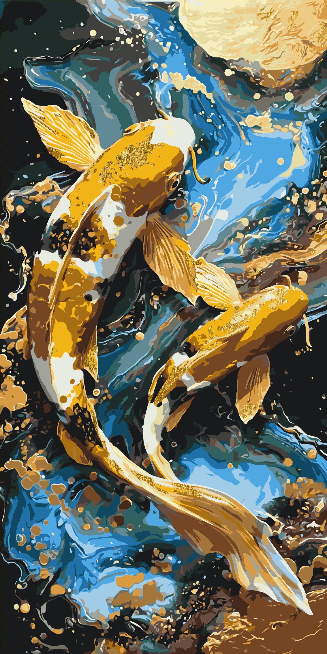 Koi Fish with Metallic Paints – Animals – LW 5225 | Paint by Numbers on ...