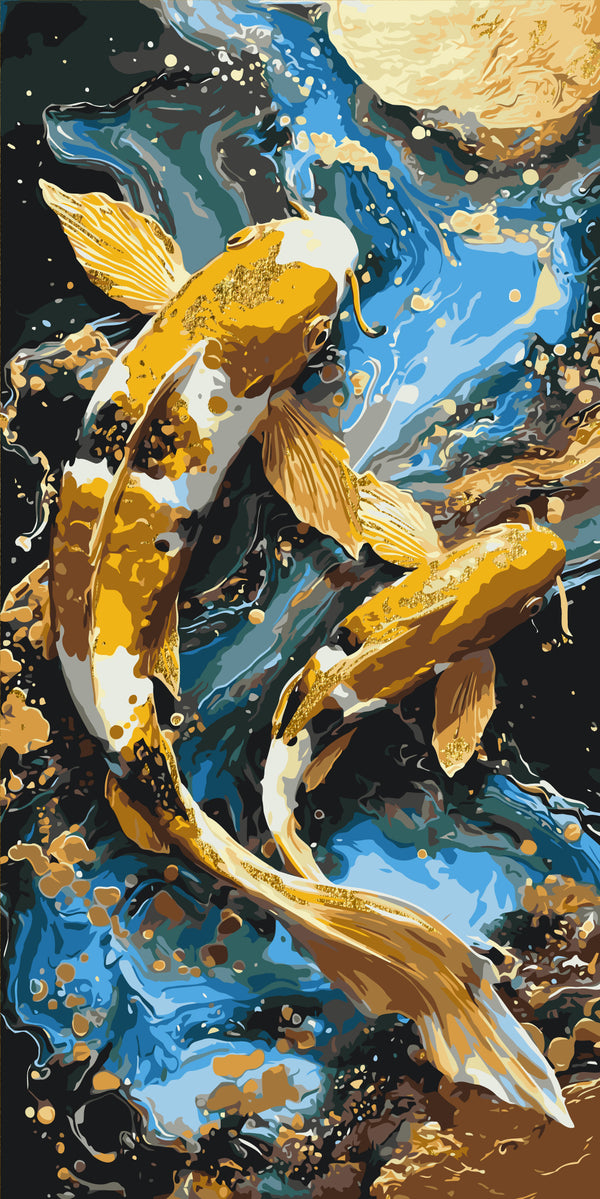 Koi Fish with Metallic Paints – Animals – LW 5225 | Paint by Numbers on ...