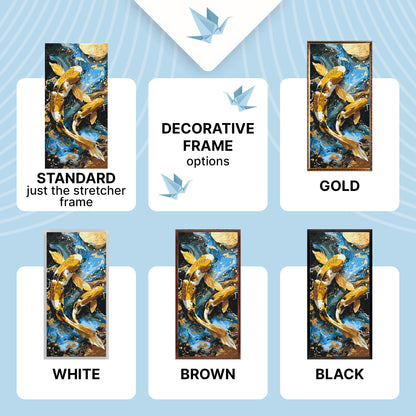 Paint by Numbers on a 40×80 cm Frame – Koi Fish with Metallic Paints – Animals – LW 5225