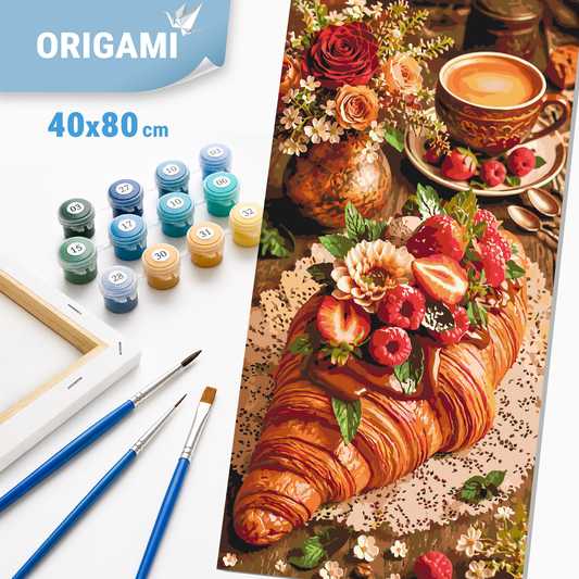 Paint by Numbers on a 40x80 cm frame - French Breakfast - Still Life - LW 5229